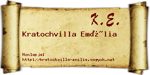 Kratochvilla Emília névjegykártya